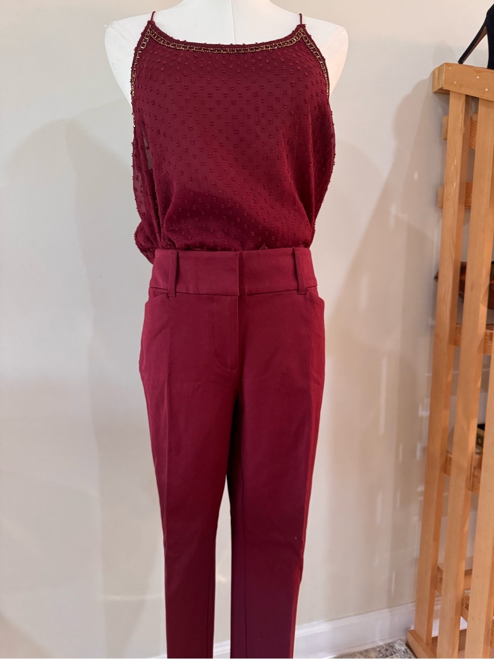 Lucky Brand Swiss Dots Racerback in Burgundy